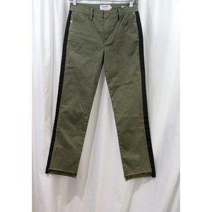 FRAME Womens Green Side Stripe Le High‎ Straight Pants Step Hem 26
